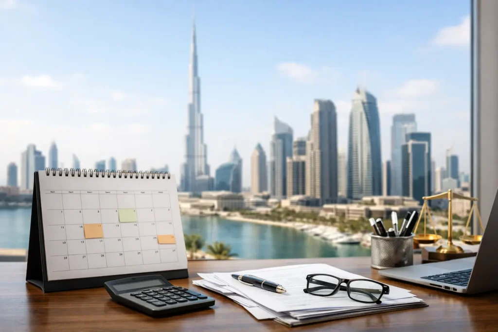 Calendrier obligations fiscales société Dubaï